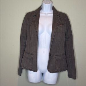 Vince gray and brown plaid blazer, size 6